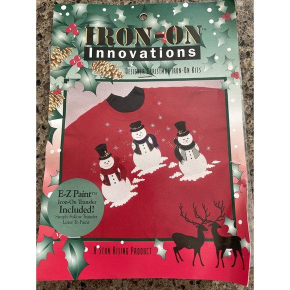 Vintage A Stan Rising Productions Innovations Holiday Snowman Pre-cut Iron-On - Picture 1 of 8